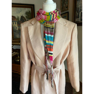 Vintage Murval Paris Festival Boho Striped Scarf or Belt